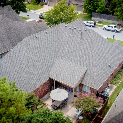 roof top view of a new residential roofing home
