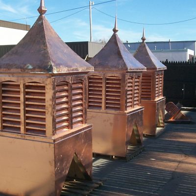 Turner Roofing offers custom copper cupolas made in our own sheet metal shop.