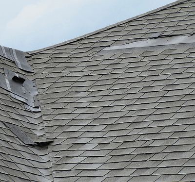 high wind roof damage to shingles